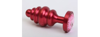 Пробка металл 7,3х2,9см фигурная красная розовый страз 47426-MM