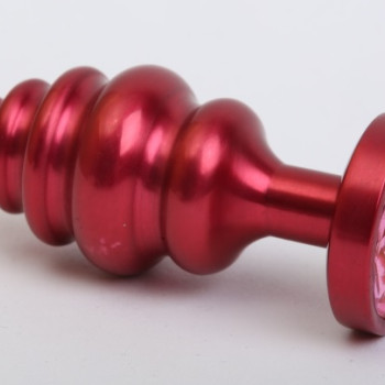 Пробка металл 7,3х2,9см фигурная красная розовый страз 47426-MM