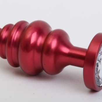 Пробка металл 7,3х2,9см фигурная красная прозрачный страз 47426-4MM