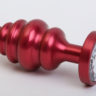 Пробка металл 7,3х2,9см фигурная красная прозрачный страз 47426-4MM