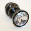 Пробка металл 7,3х2,9см фигурная черная прозрачный страз 47427-4MM