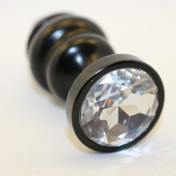 Пробка металл 7,3х2,9см фигурная черная прозрачный страз 47427-4MM