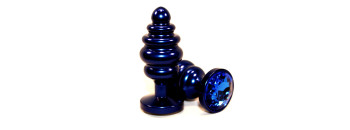 Пробка металл 7,3х2,9см фигурная синяя синий страз 47428-3MM