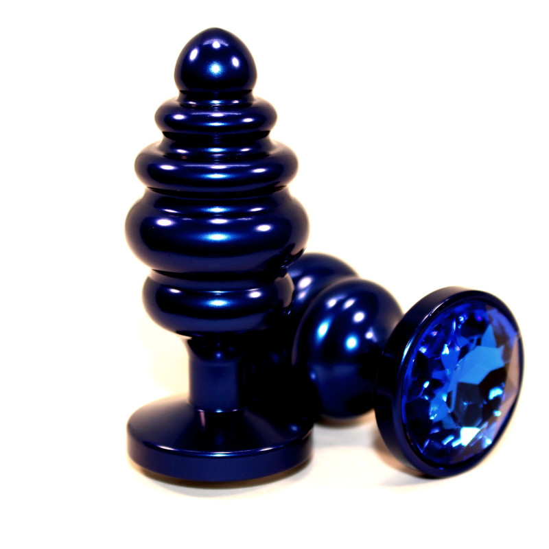 Пробка металл 7,3х2,9см фигурная черная синий страз 47427-3MM