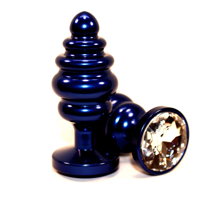 Пробка металл 7,3х2,9см фигурная синяя прозрачный страз 47428-4MM