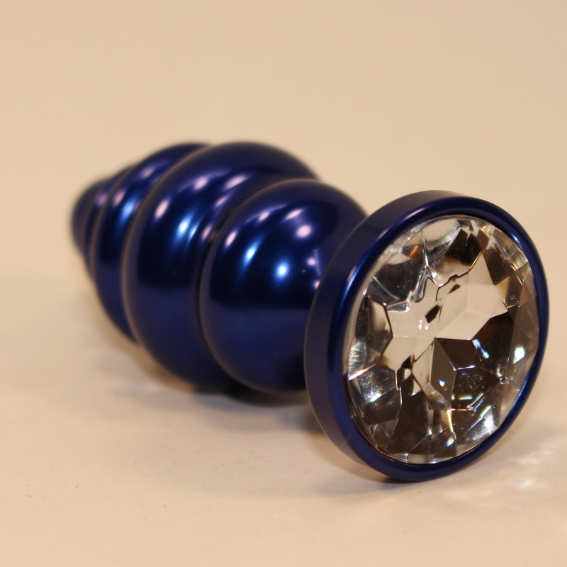 Пробка металл 7,3х2,9см фигурная синяя прозрачный страз 47428-4MM