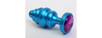 Пробка металл 7,3х2,9см фигурная синяя фиолетовый страз 47428-5MM