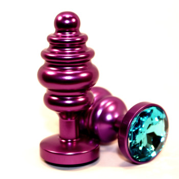 Пробка металл 7,3х2,9см фигурная фиолетовая голубой страз 47429-1MM