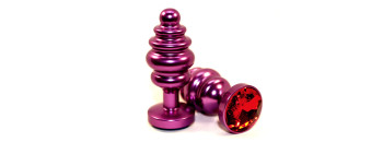 Пробка металл 7,3х2,9см фигурная фиолетовая красный страз 47429-2MM