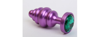 Пробка металл 7,3х2,9см фигурная фиолетовая зеленый страз 47429-6MM