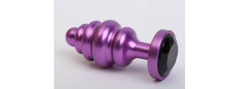 Пробка металл 7,3х2,9см фигурная фиолетовая черный страз 47429-8MM