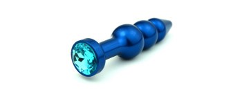 Пробка металл фигурная елочка синяя с голубым стразом 11,2х2,9см 47430-1MM