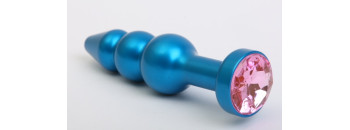 Пробка металл фигурная елочка синяя с розовым стразом 11,2х2,9см 47430-MM
