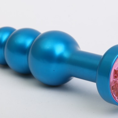 Пробка металл фигурная елочка синяя с розовым стразом 11,2х2,9см 47430-MM