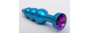 Пробка металл фигурная елочка синяя с фиолетовым стразом 11,2х2,9см 47430-5MM
