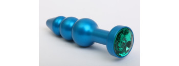 Пробка металл фигурная елочка синяя с зеленым стразом 11,2х2,9см 47430-6MM