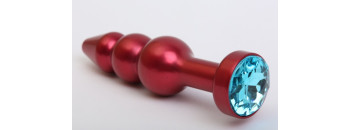 Пробка металл фигурная елочка красная с голубым стразом 11,2х2,9см 47431-1MM