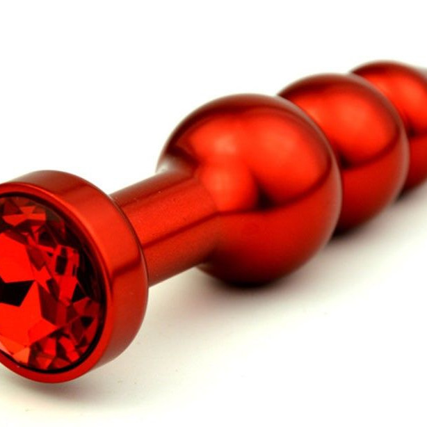 Пробка металл фигурная елочка красная с красным стразом 11,2х2,9см 47431-2MM