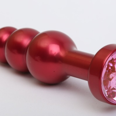 Пробка металл фигурная елочка красная с розовым стразом 47431-MM