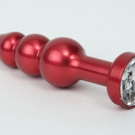 Пробка металл фигурная елочка красная с прозрачным стразом 11,2х2,9см 47431-4MM