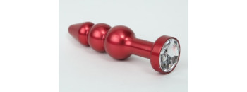 Пробка металл фигурная елочка красная с прозрачным стразом 11,2х2,9см 47431-4MM