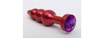 Пробка металл фигурная елочка красная с фиолетовым стразом 11,2х2,9см 47431-5MM