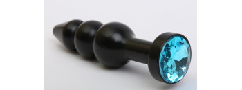 Пробка металл фигурная елочка черная с голубым стразом 11,2х2,9см 47432-1MM