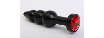 Пробка металл фигурная елочка черная с красным стразом 11,2х2,9см 47432-2MM