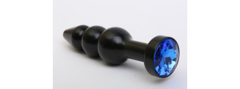 Пробка металл фигурная елочка черная с синим стразом 11,2х2,9см 47432-3MM