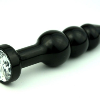 Пробка металл фигурная елочка черная с прозрачным стразом 11,2х2,9см 47432-4MM