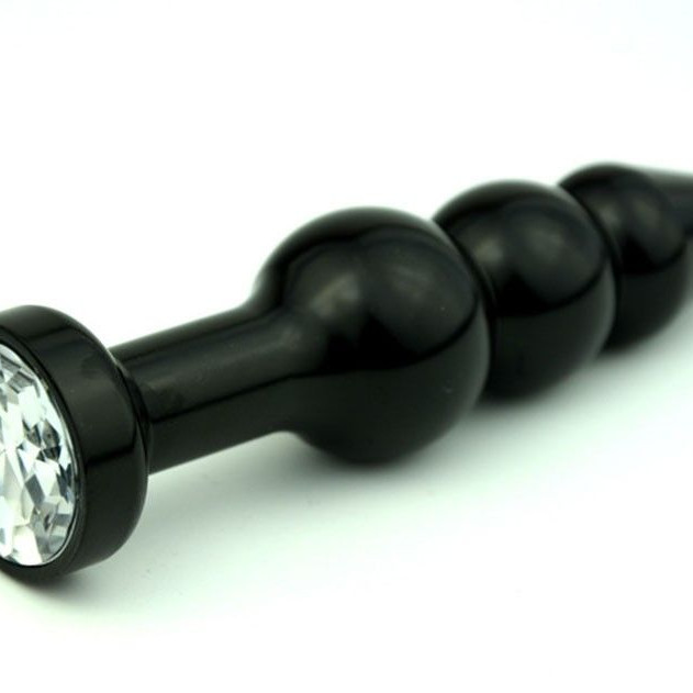 Пробка металл фигурная елочка черная с прозрачным стразом 11,2х2,9см 47432-4MM