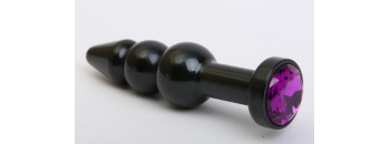 Пробка металл фигурная елочка черная с фиолетовым стразом 11,2х2,9см 47432-5MM