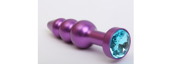 Пробка металл фигурная елочка фиолетовая с голубым стразом 11,2х2,9см 47433-1MM