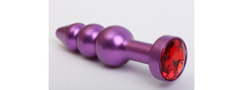 Пробка металл фигурная елочка фиолетовая с красным стразом 11,2х2,9см 47433-2MM