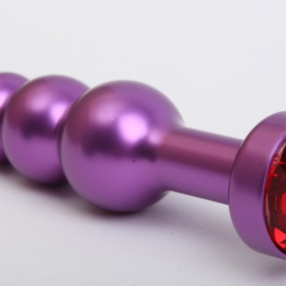 Пробка металл фигурная елочка фиолетовая с красным стразом 11,2х2,9см 47433-2MM