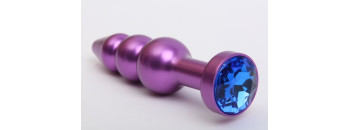Пробка металл фигурная елочка фиолетовая с синим стразом 11,2х2,9см 47433-3MM