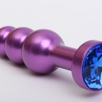 Пробка металл фигурная елочка фиолетовая с синим стразом 11,2х2,9см 47433-3MM