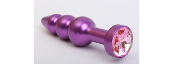 Пробка металл фигурная елочка фиолетовая с розовым стразом 11,2х2,9см 47433-MM