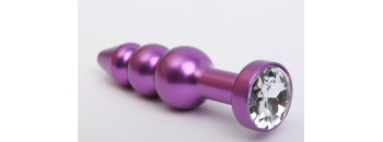 Пробка металл фигурная елочка фиолетовая с прозрачным стразом 11,2х2,9см 47433-4MM