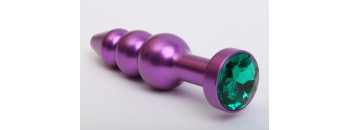 Пробка металл фигурная елочка фиолетовая с зеленым стразом 11,2х2,9см 47433-6MM