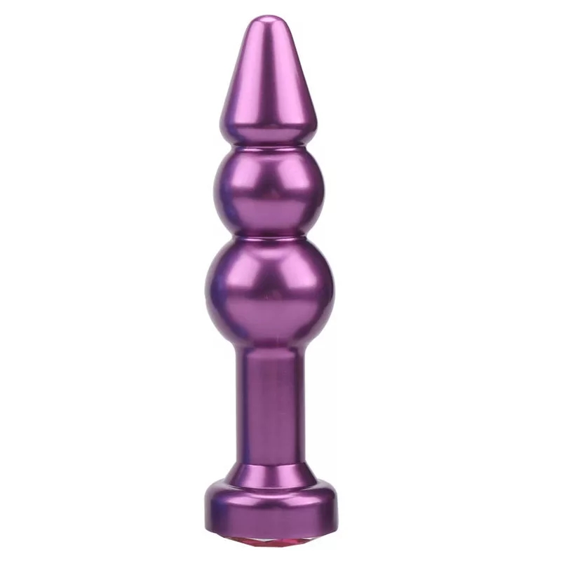 Пробка металл фигурная елочка фиолетовая с голубым стразом 11,2х2,9см 47433-1MM