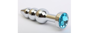 Пробка металл фигурная елочка серебро с голубым стразом 11,2х2,9см 47435-1MM