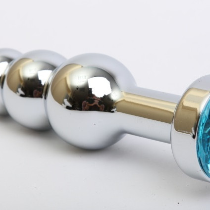 Пробка металл фигурная елочка серебро с голубым стразом 11,2х2,9см 47435-1MM