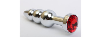 Пробка металл фигурная елочка серебро с красным стразом 11,2х2,9см 47435-2MM