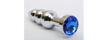 Пробка металл фигурная елочка серебро с синим стразом 11,2х2,9см 47435-3MM