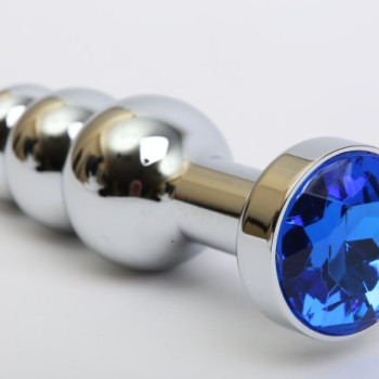 Пробка металл фигурная елочка серебро с синим стразом 11,2х2,9см 47435-3MM