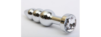 Пробка металл фигурная елочка серебро с прозрачным стразом 11,2х2,9см 47435-4MM