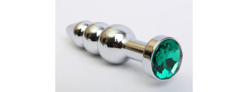 Пробка металл фигурная елочка серебро с зеленым стразом 11,2х2,9см 47435-6MM