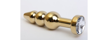 Пробка металл фигурная елочка золото с прозрачным стразом 11,2х2,9см 47436-4MM
