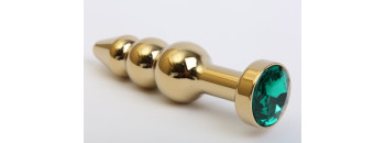 Пробка металл фигурная елочка золото с зеленым стразом 11,2х2,9см 47436-6MM
